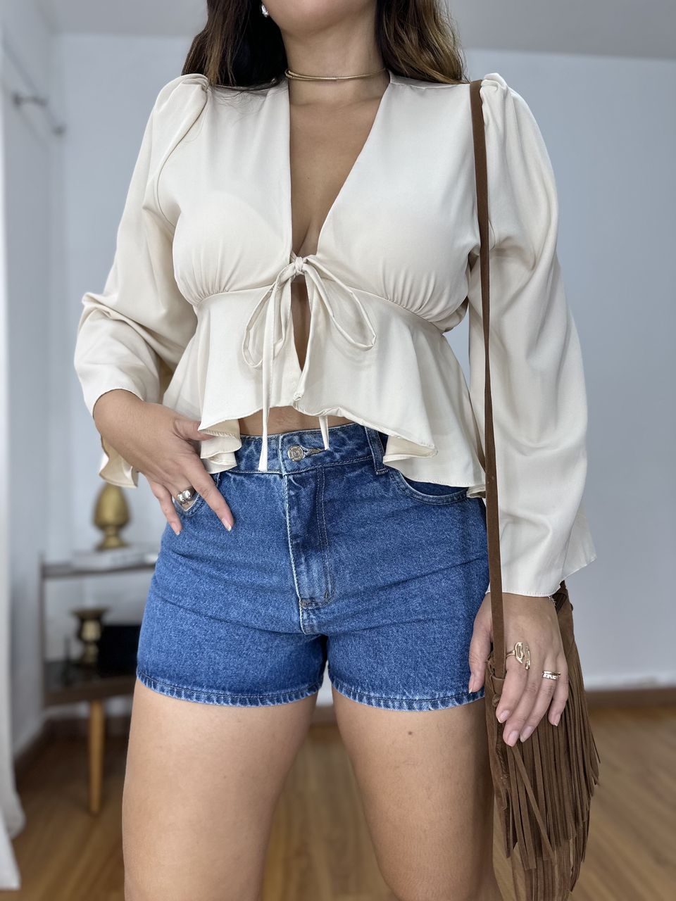Short Jeans Limão Siciliano - SJLS65789 - Loja Benditta