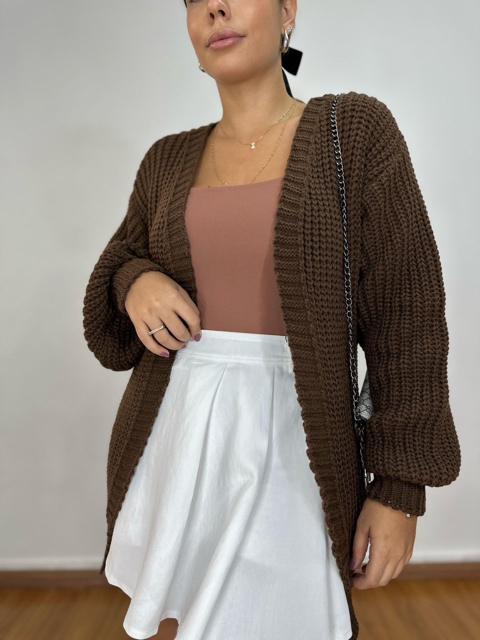 Cardigan Larissa Marrom - 1206120201CLM3 - Loja Benditta