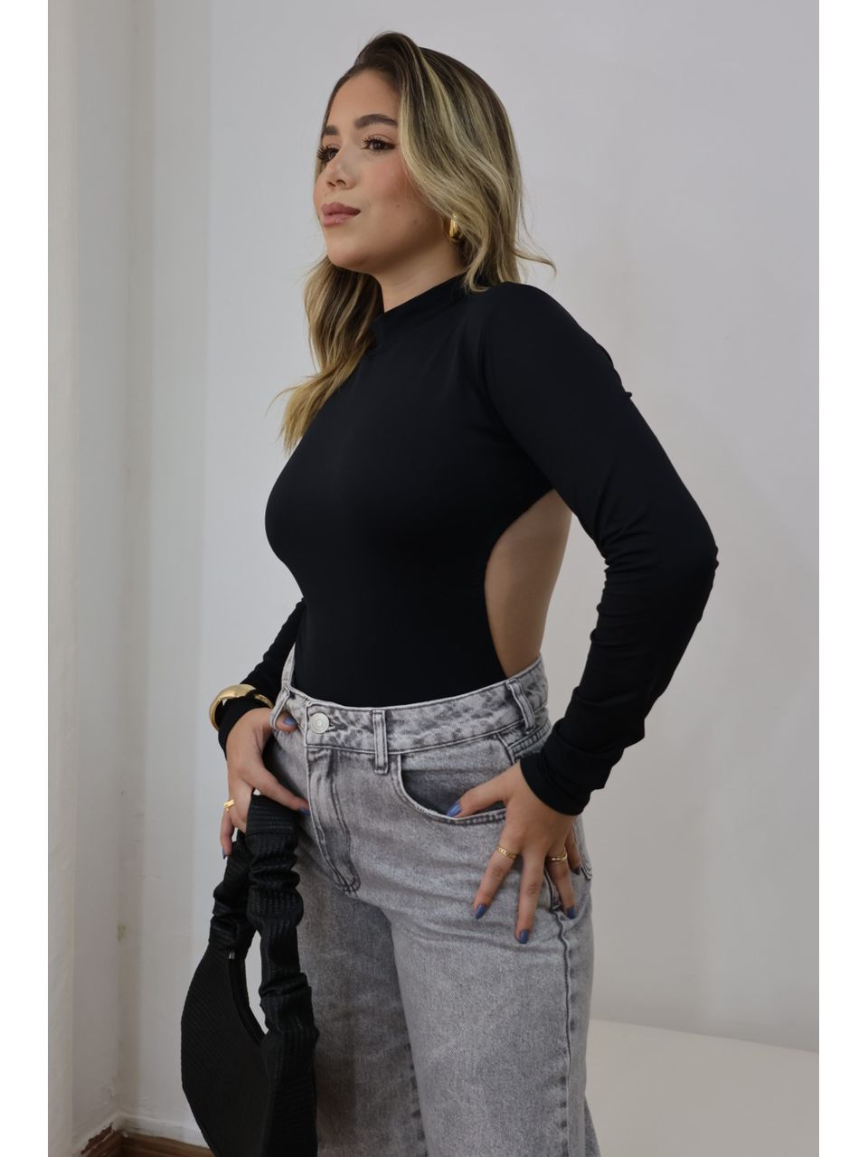 Body Manga Longa Costas Nua Preto - 4030902030893... - Loja Benditta