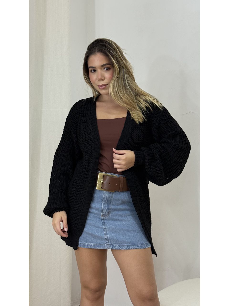 Cardigan Larissa Preto - 1206120201CLp2 - Loja Benditta