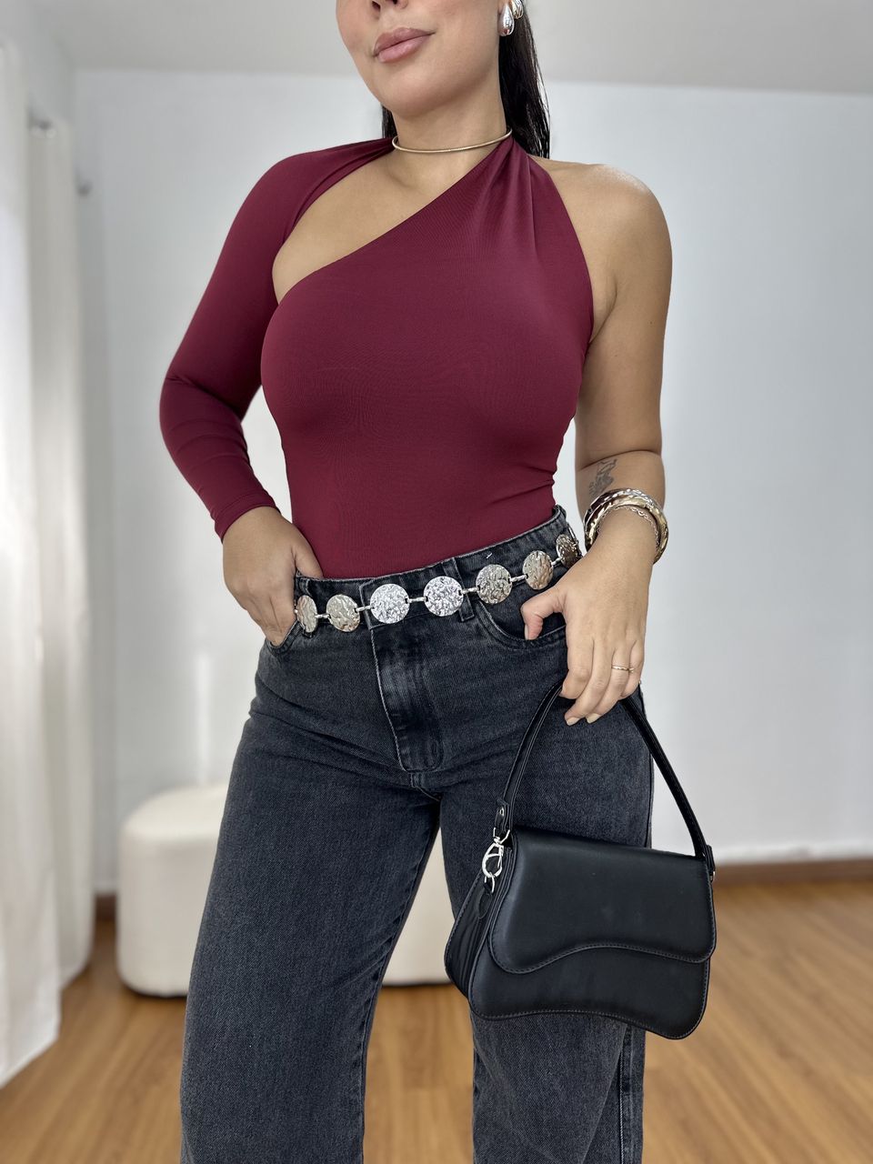 Body Feminino Manga Transversal Cereja - Loja Benditta