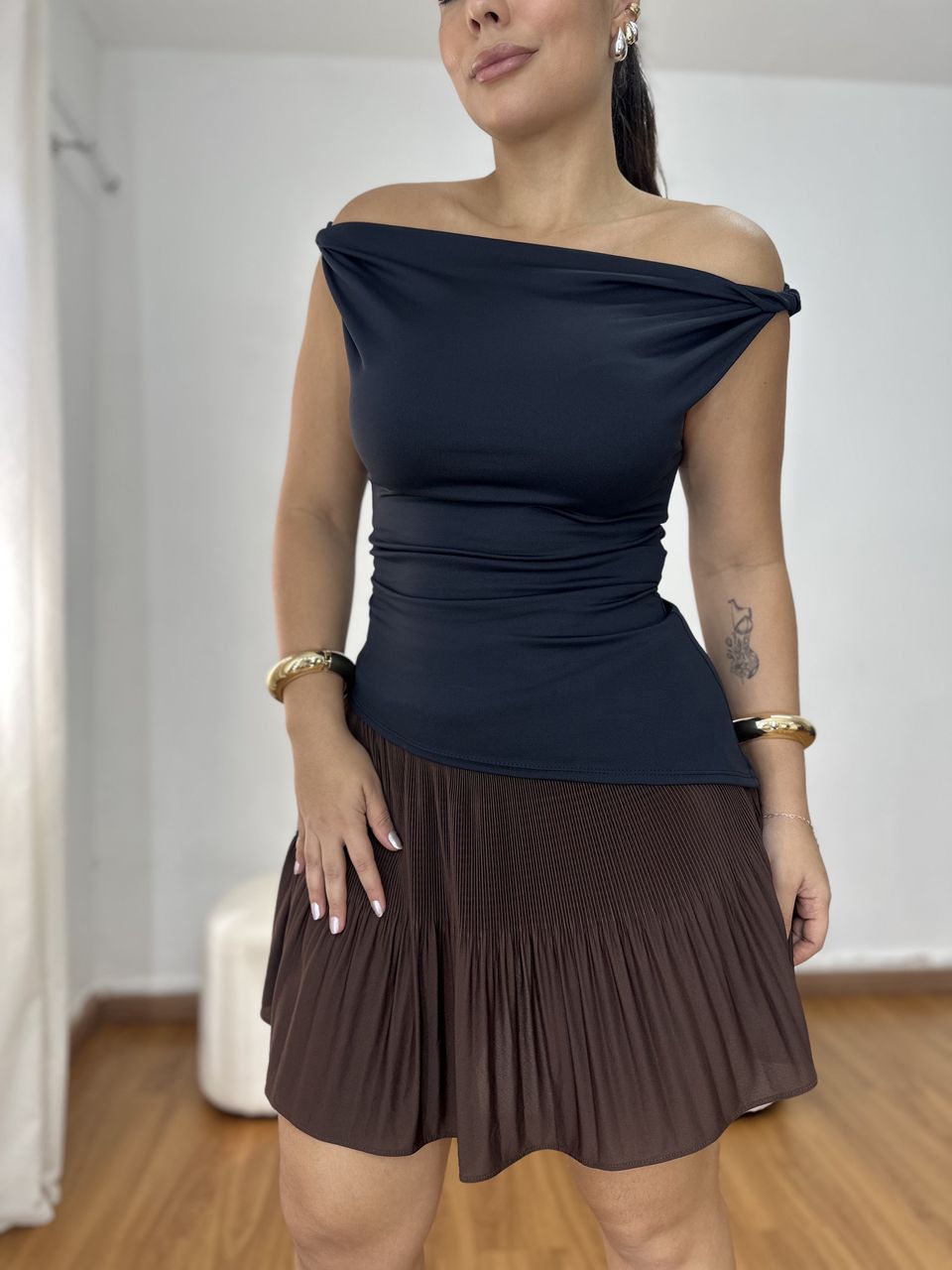 Blusa Feminina Ombro a Ombro Preta - Loja Benditta