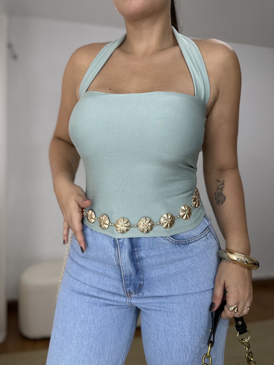 Blusa Frente Única Joana Verde - Loja Benditta