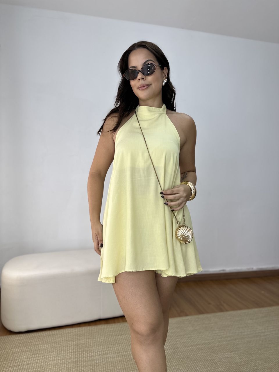 Conjunto Frente Única Sofi Amarelo - Loja Benditta