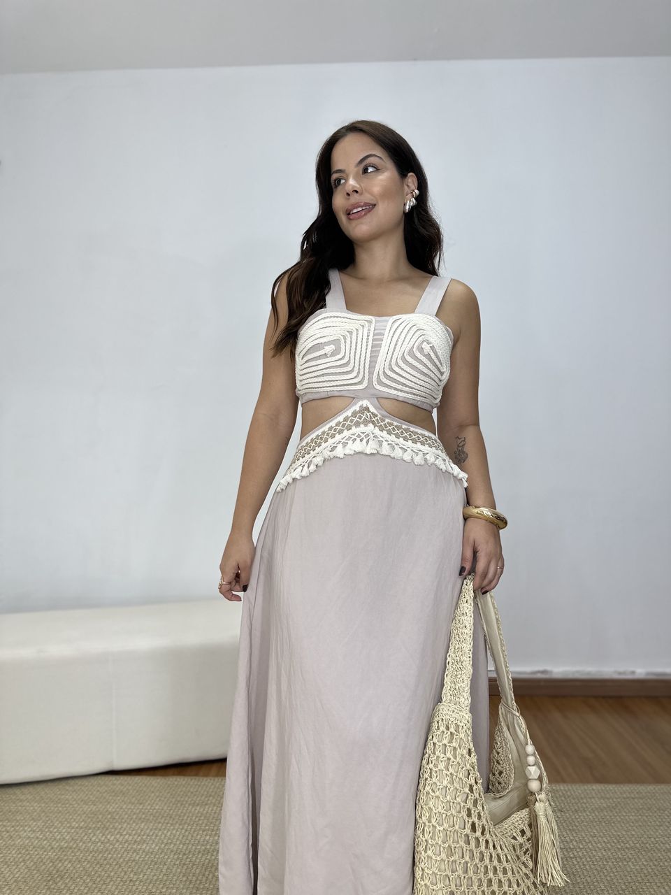 Vestido Midi Vazado Fendi Julia - Loja Benditta