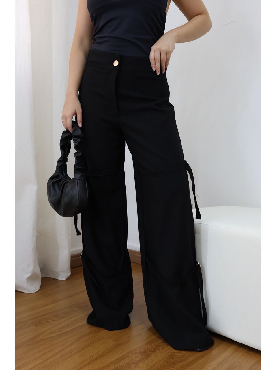 Calça Pantalona Feminina Liv Preta - 4030902030917... - Loja Benditta