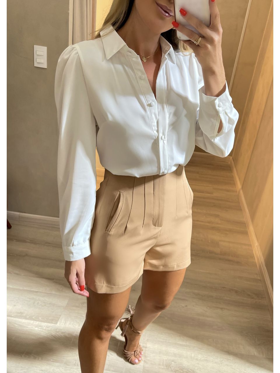 Camisa Branca Crepe 