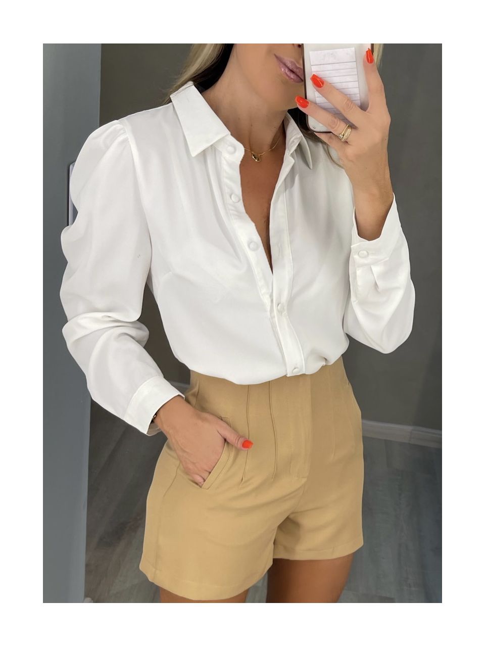 Camisa Branca Crepe 