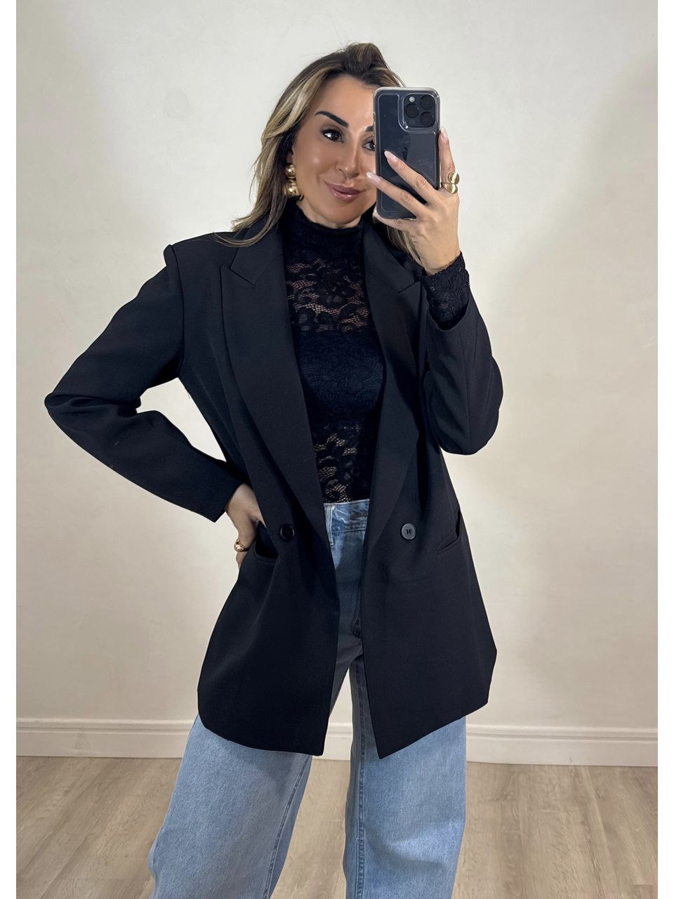 Blazer Alongado Preto
