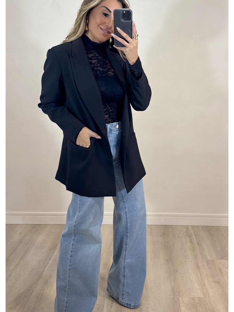 Blazer Alongado Preto