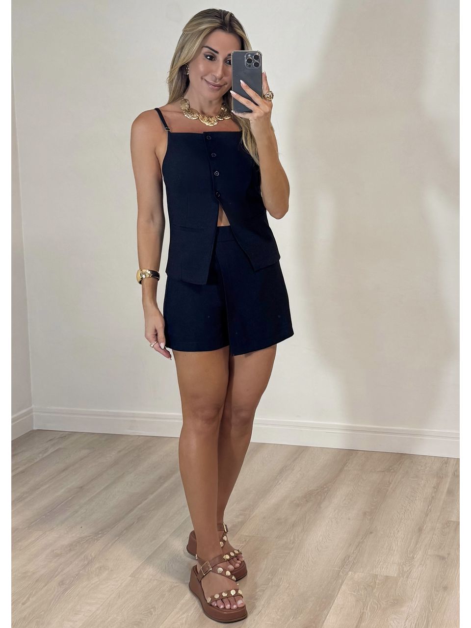 Conjunto Short Saia Cléo - 3799 - MADONNA BASIC