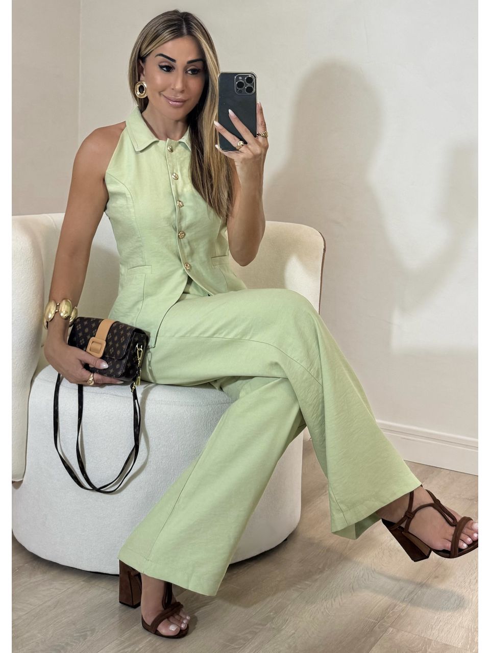  Conjunto Blusa Colete Aline