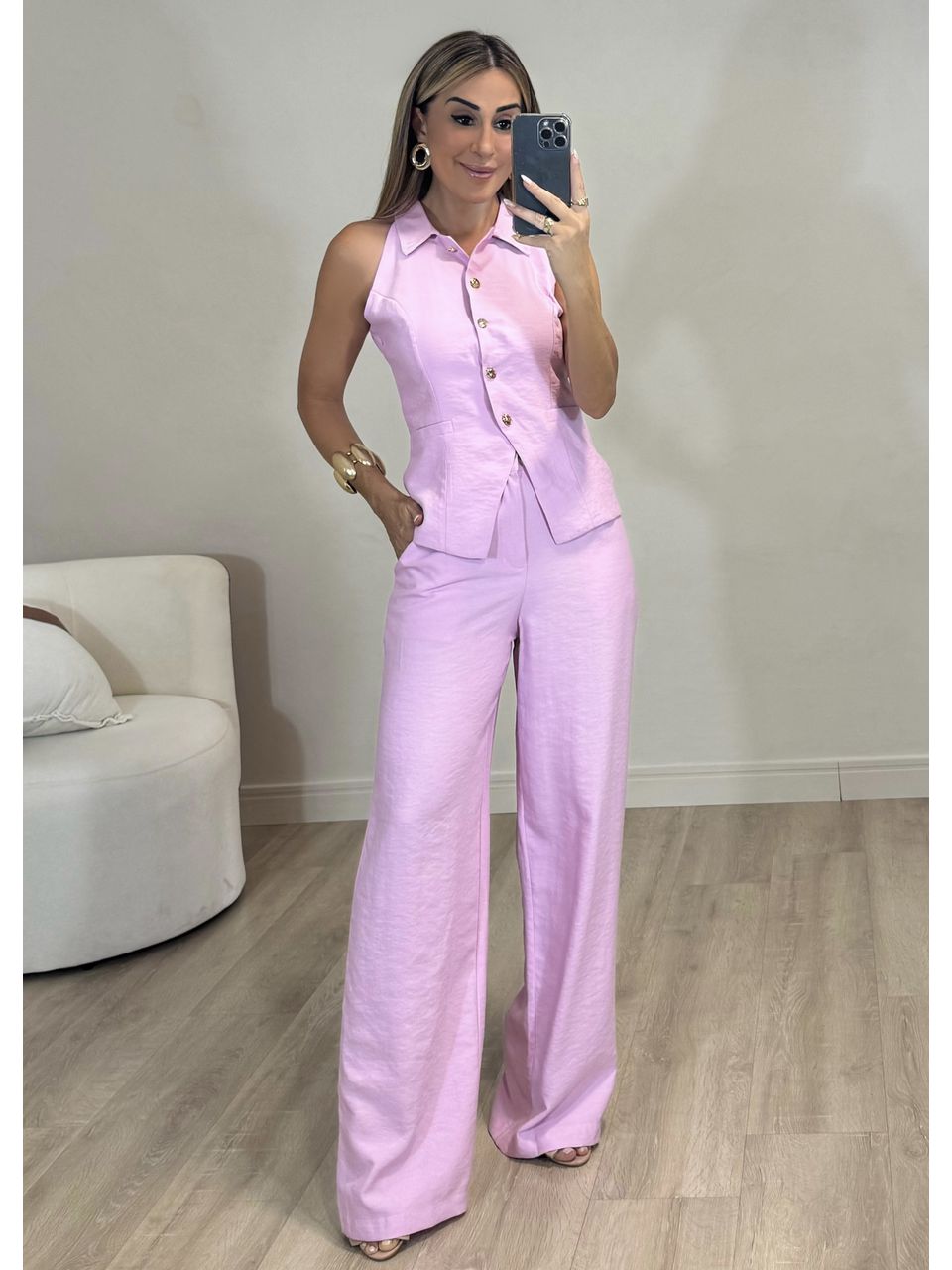  Conjunto Blusa Colete Aline