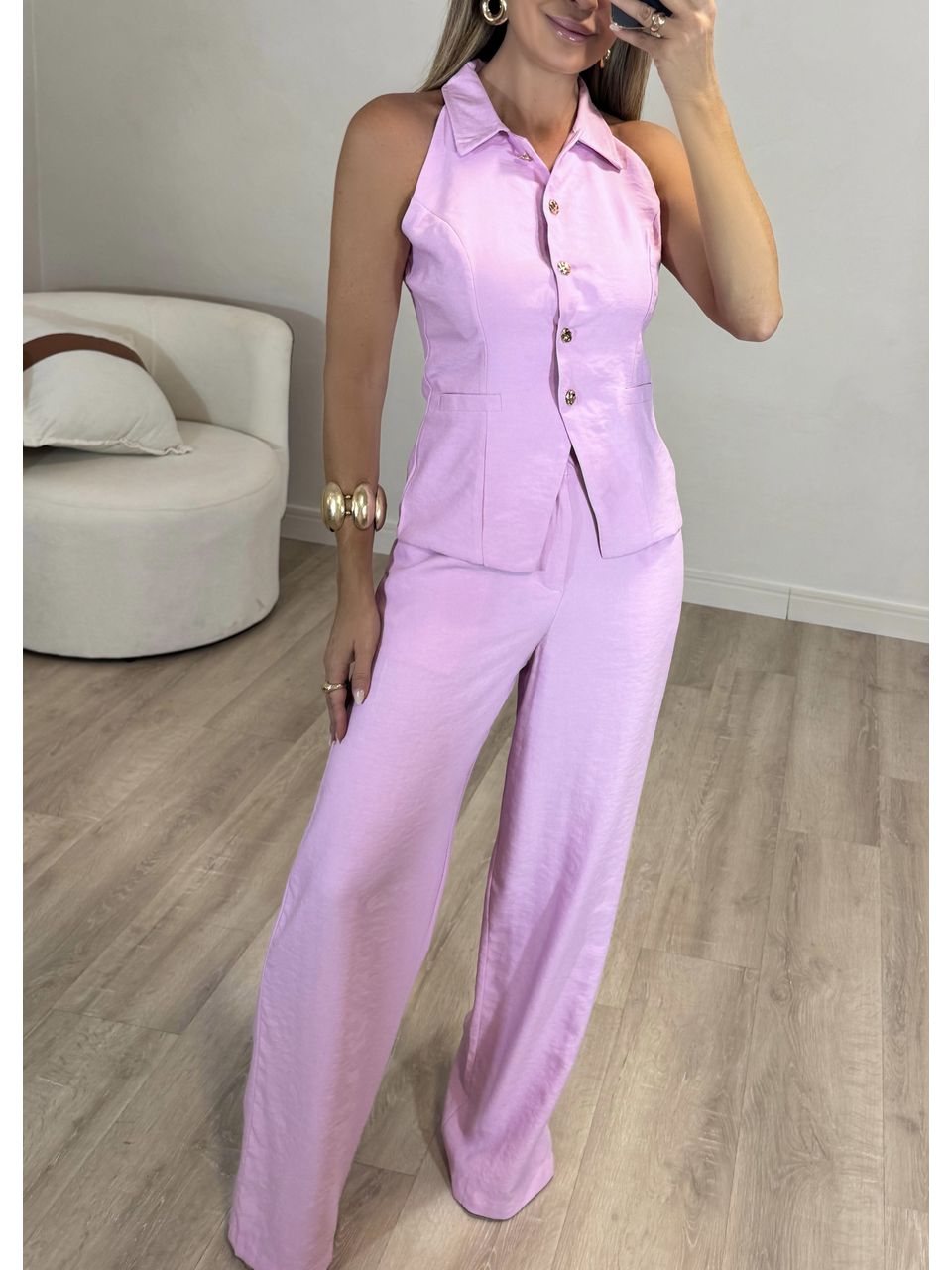  Conjunto Blusa Colete Aline