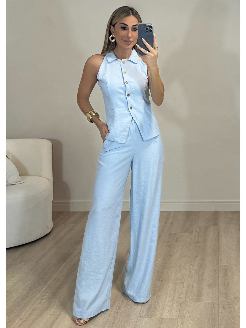  Conjunto Blusa Colete Aline - 3803 - MADONNA BASIC