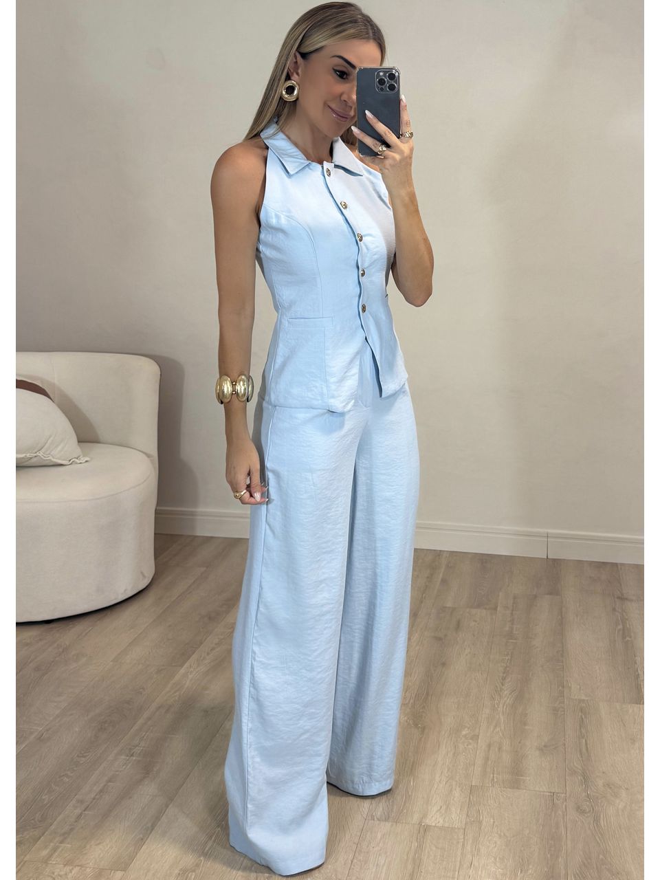  Conjunto Blusa Colete Aline