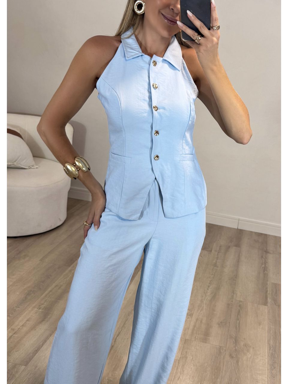  Conjunto Blusa Colete Aline