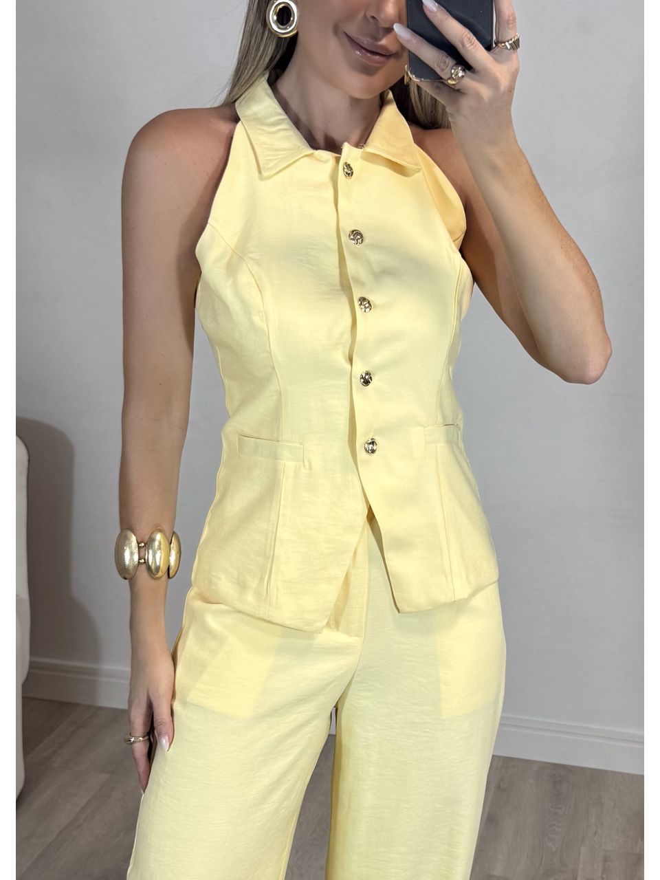  Conjunto Blusa Colete Aline
