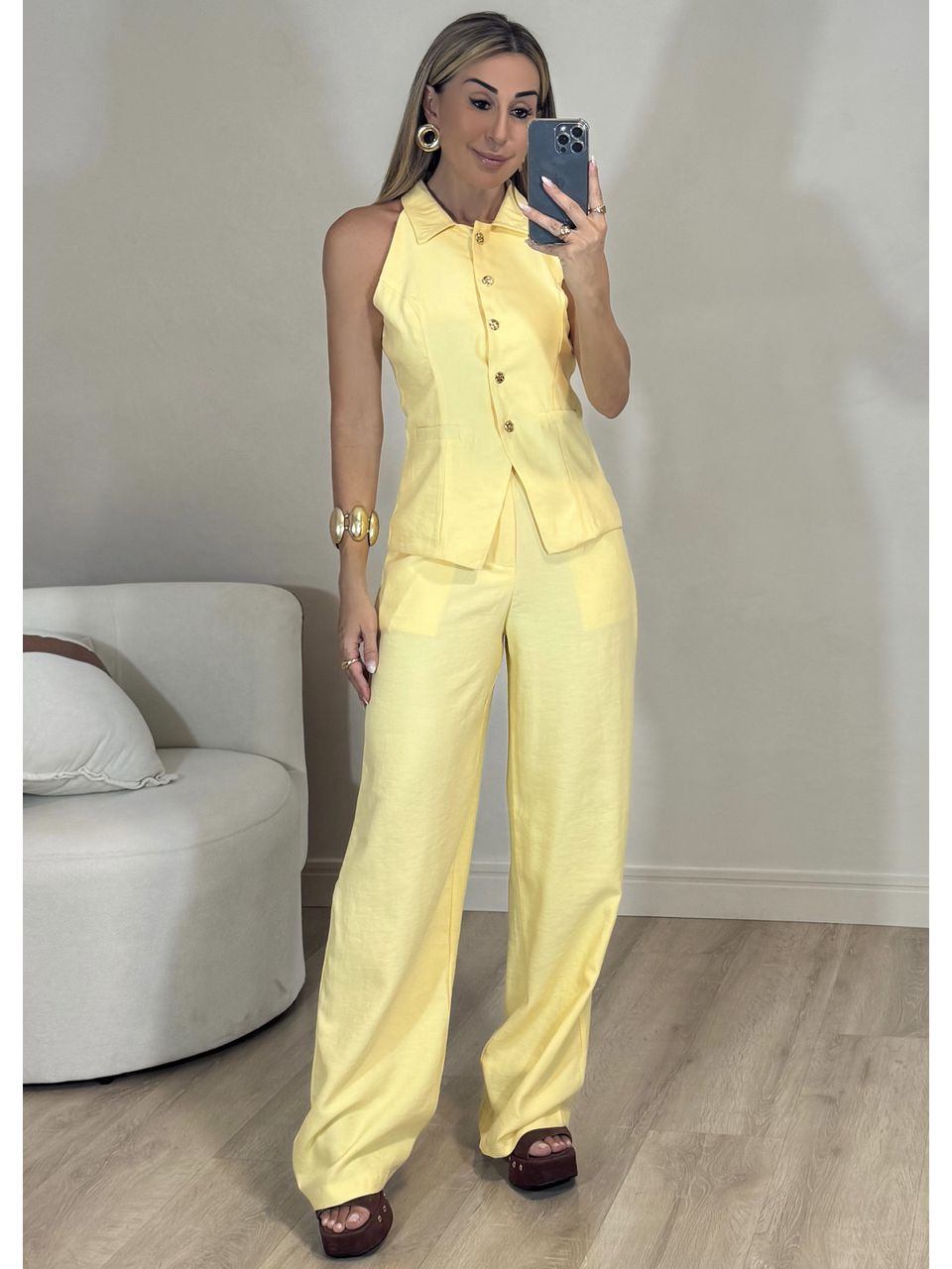  Conjunto Blusa Colete Aline