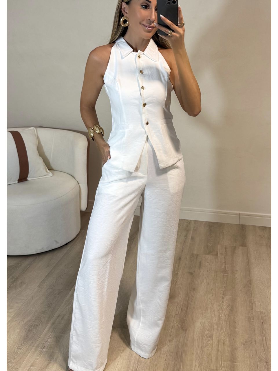  Conjunto Blusa Colete Aline