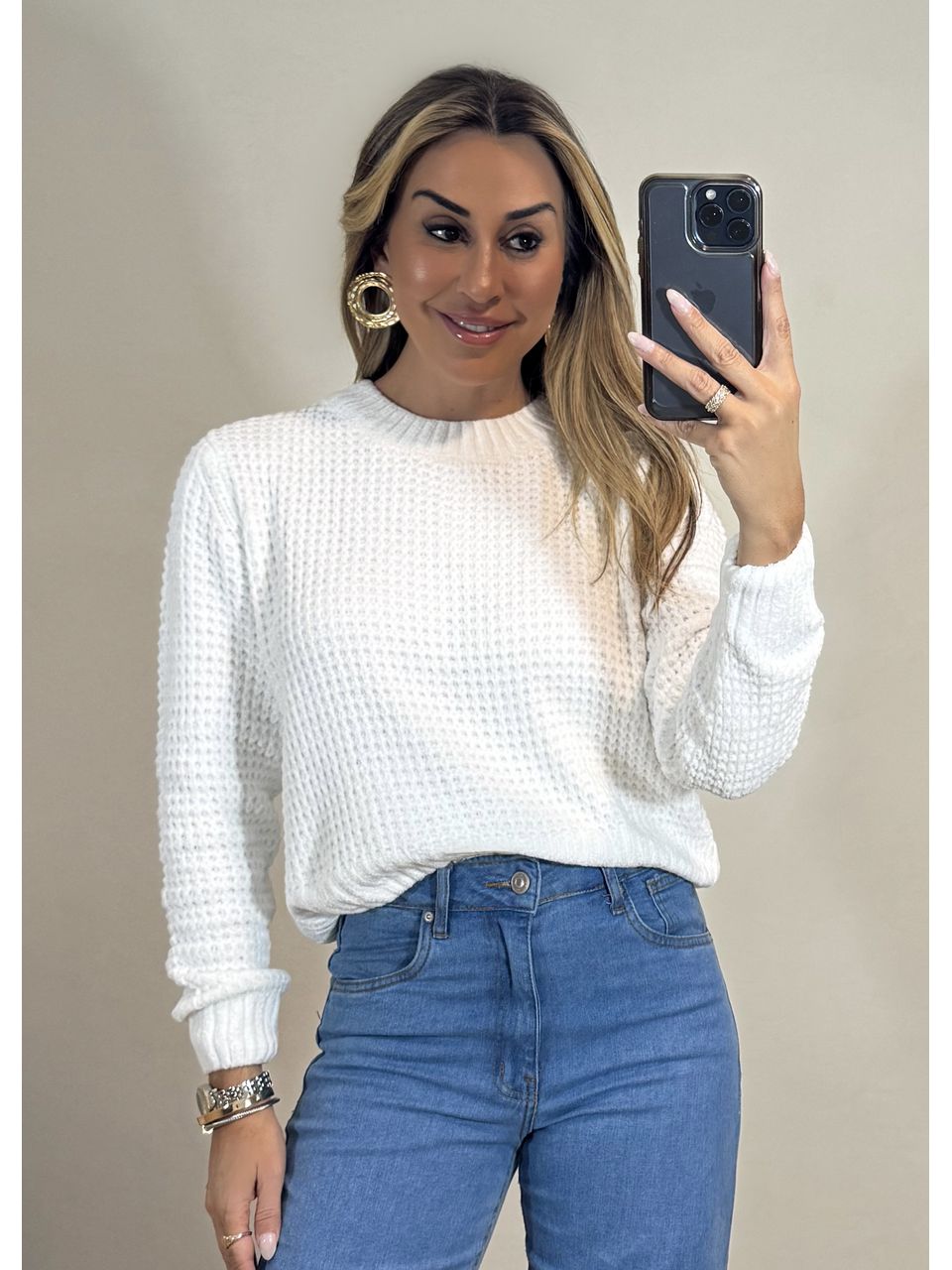Blusa tricot Aveludado