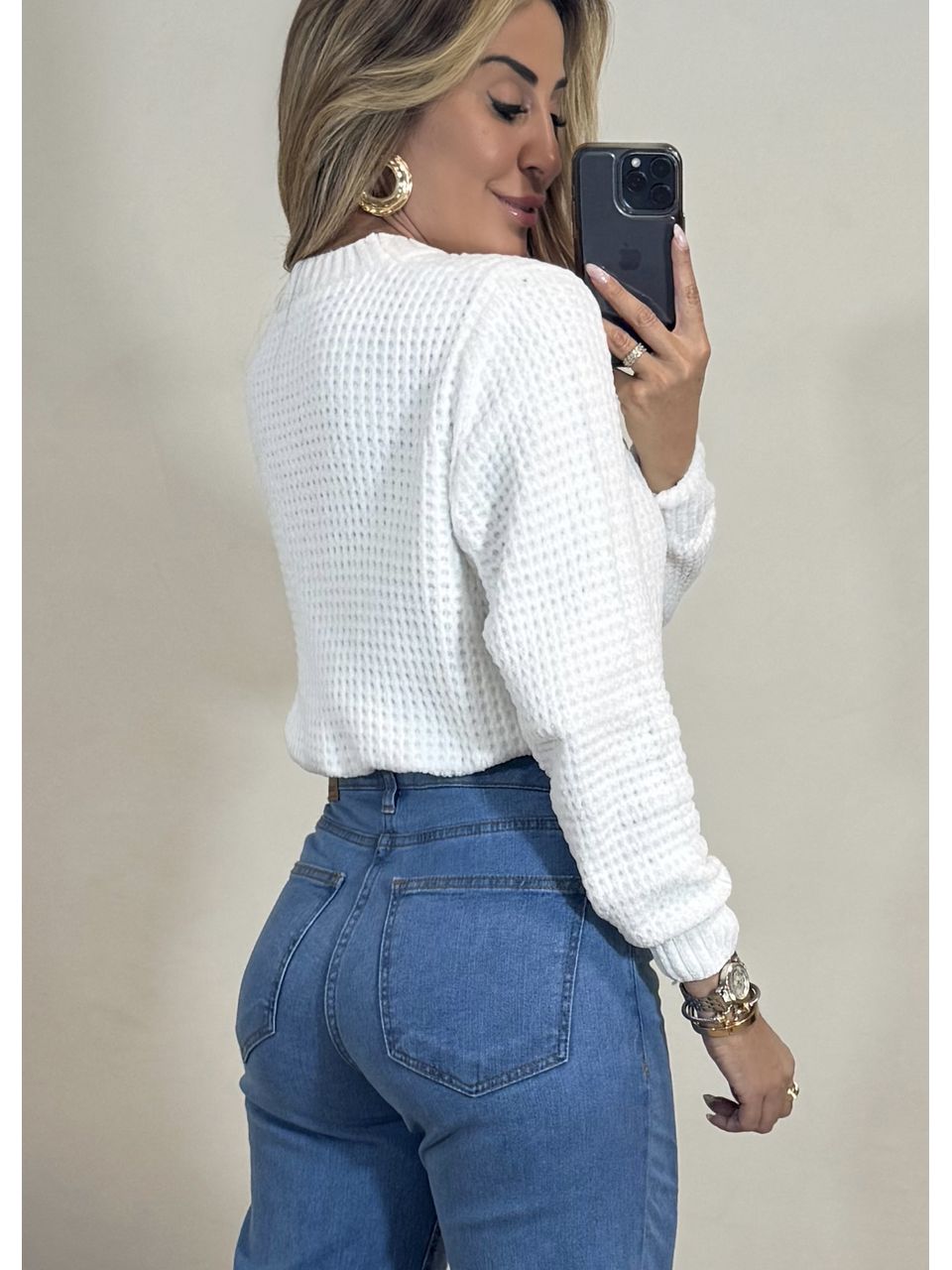 Blusa tricot Aveludado