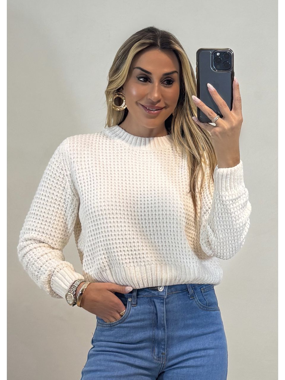 Blusa Tricot Aveludado