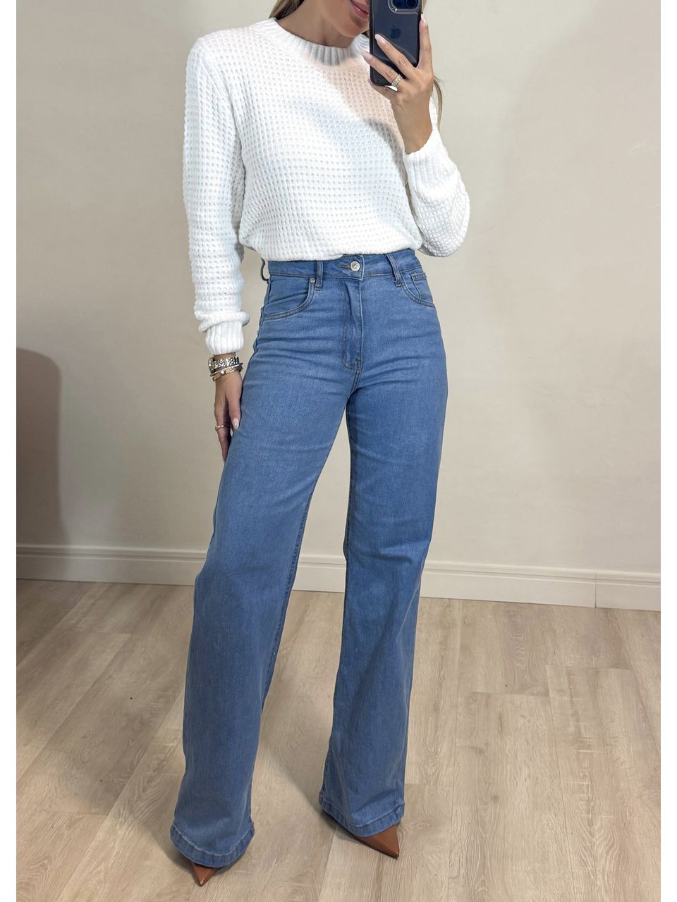CALÇA JEANS RETA 