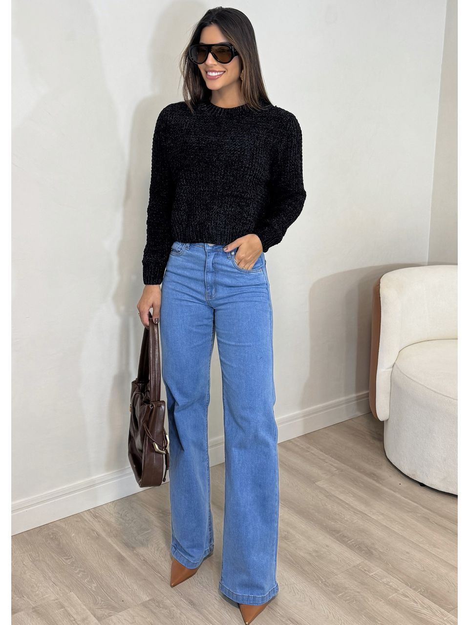CALÇA JEANS RETA 