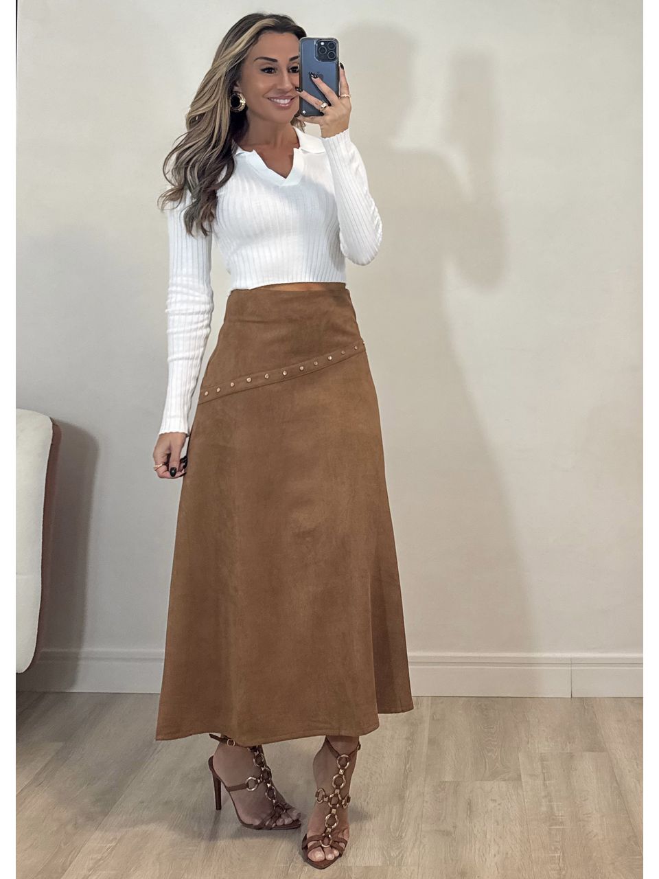 Saia Midi Suede