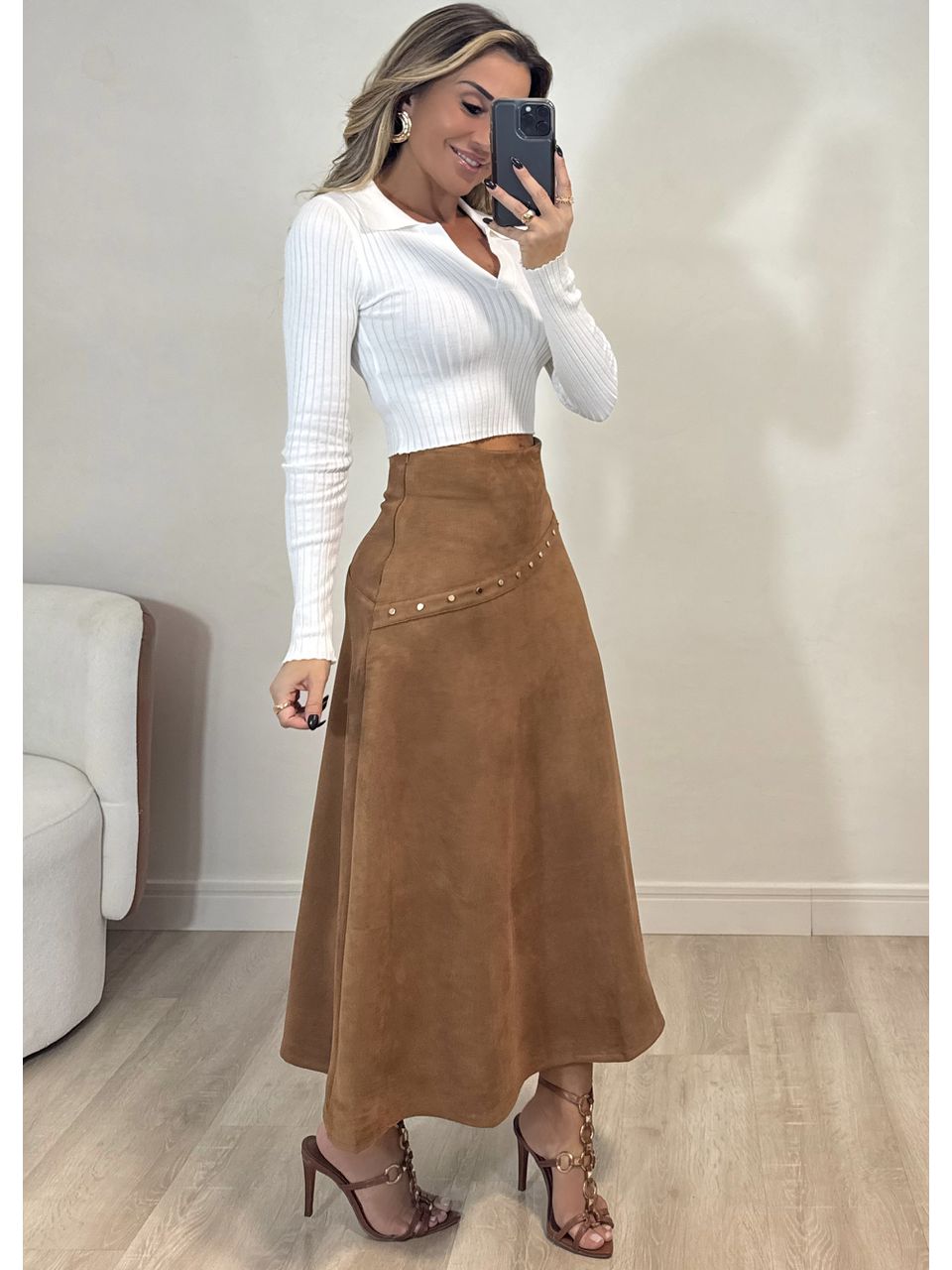 Saia Midi Suede