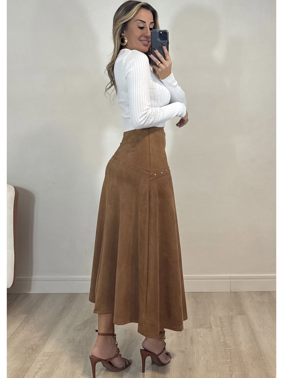 Saia Midi Suede