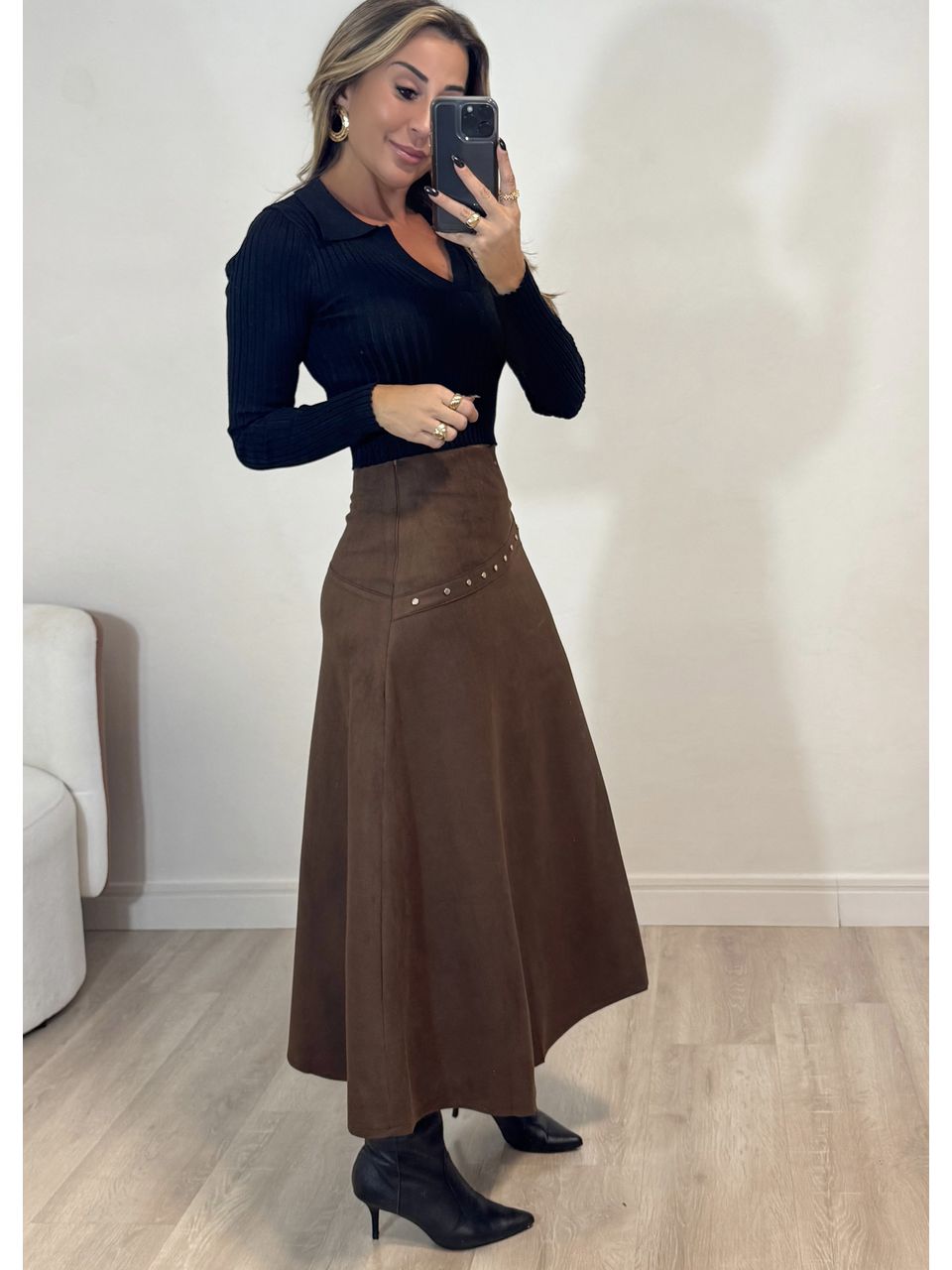 Saia Midi Suede 