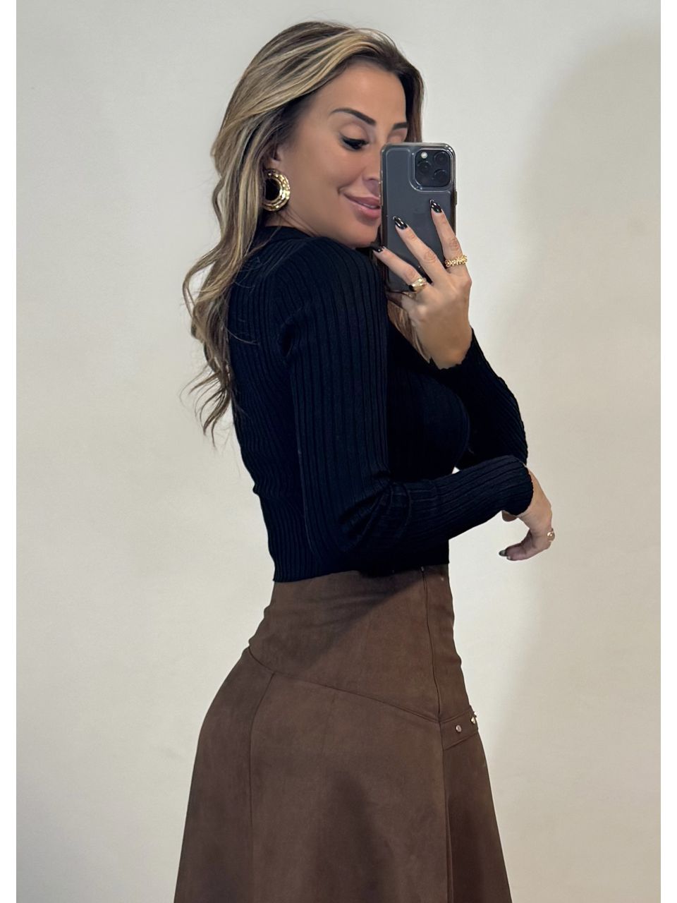Blusa Tricot Gola Polo