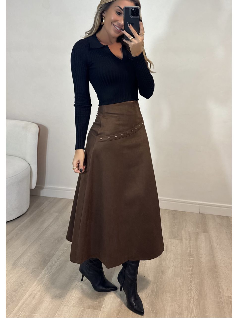 Saia Midi Suede 