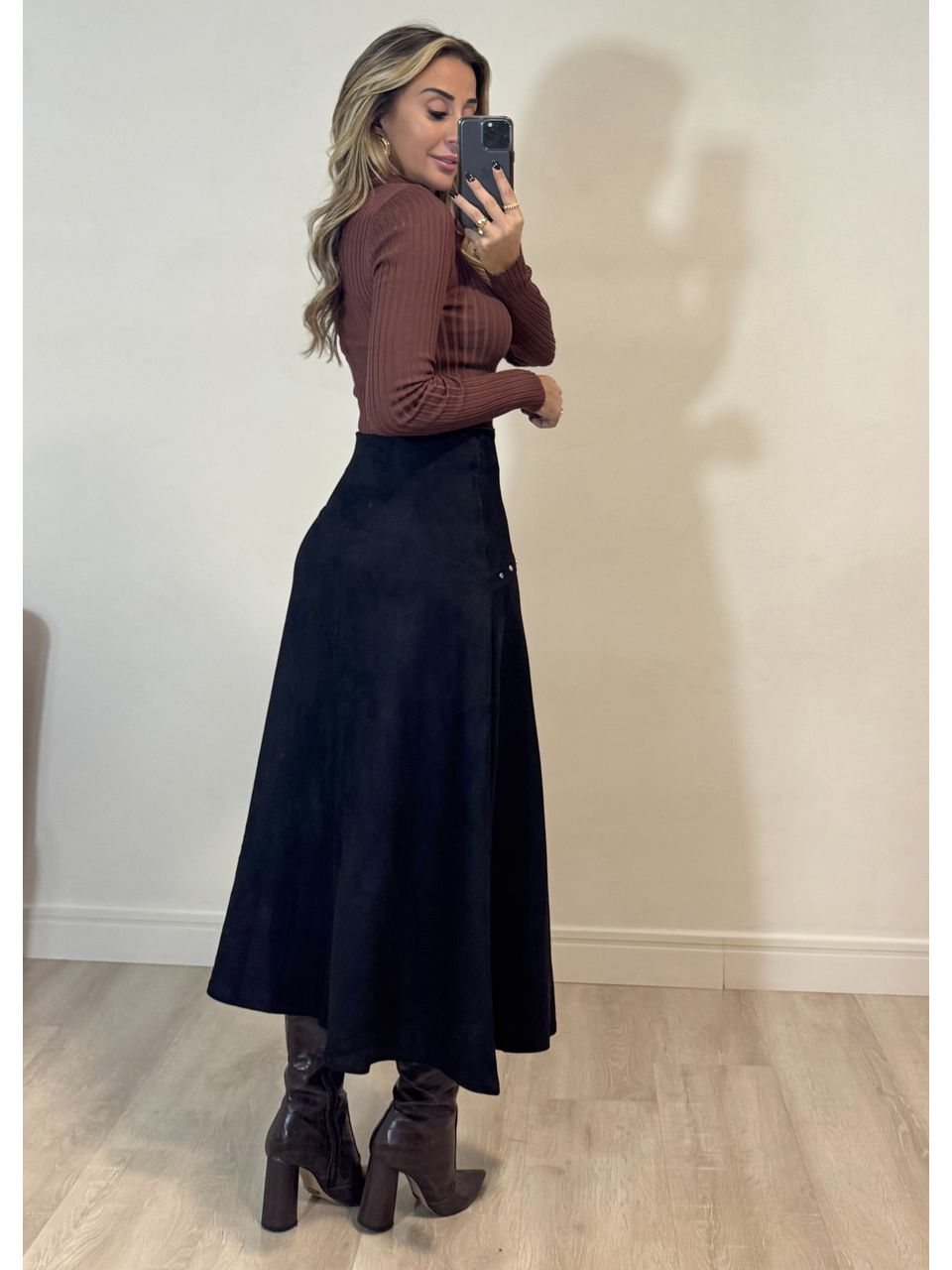 Saia Midi Suede