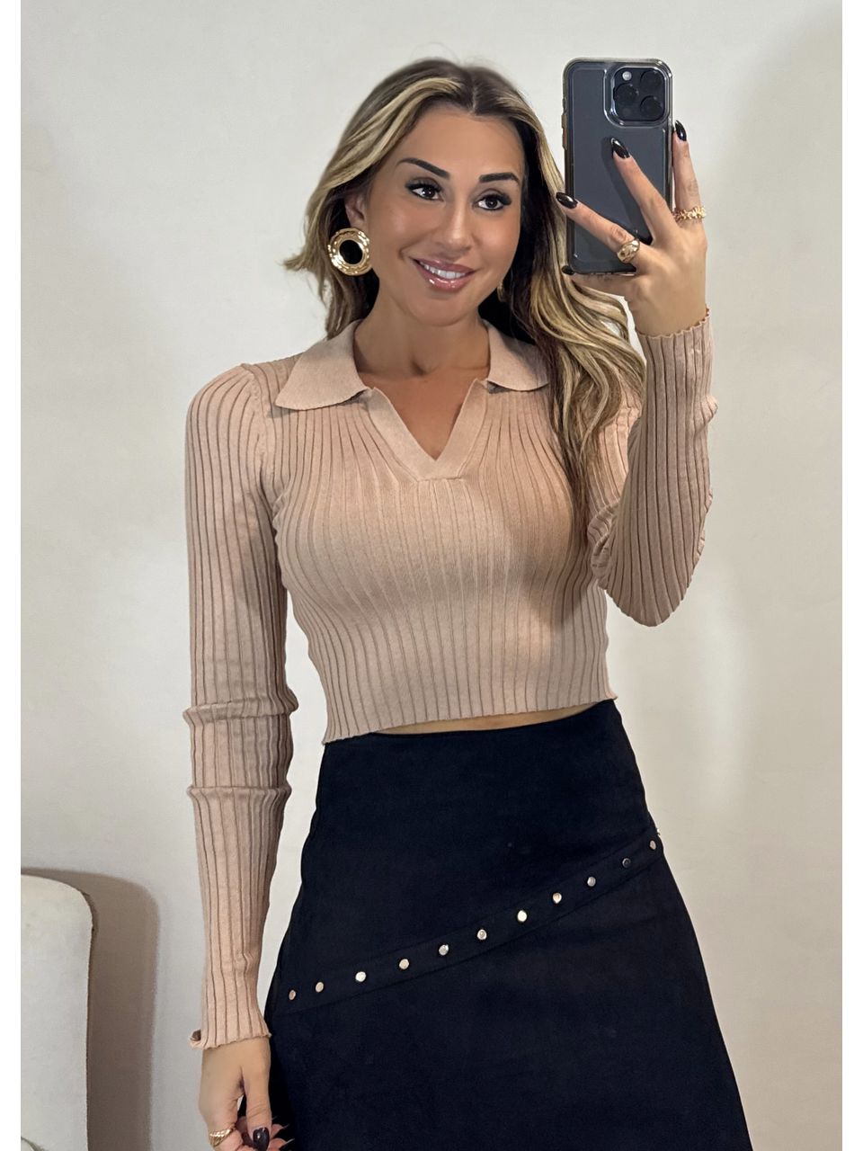 Blusa Tricot Gola Polo - 4350 - MADONNA BASIC
