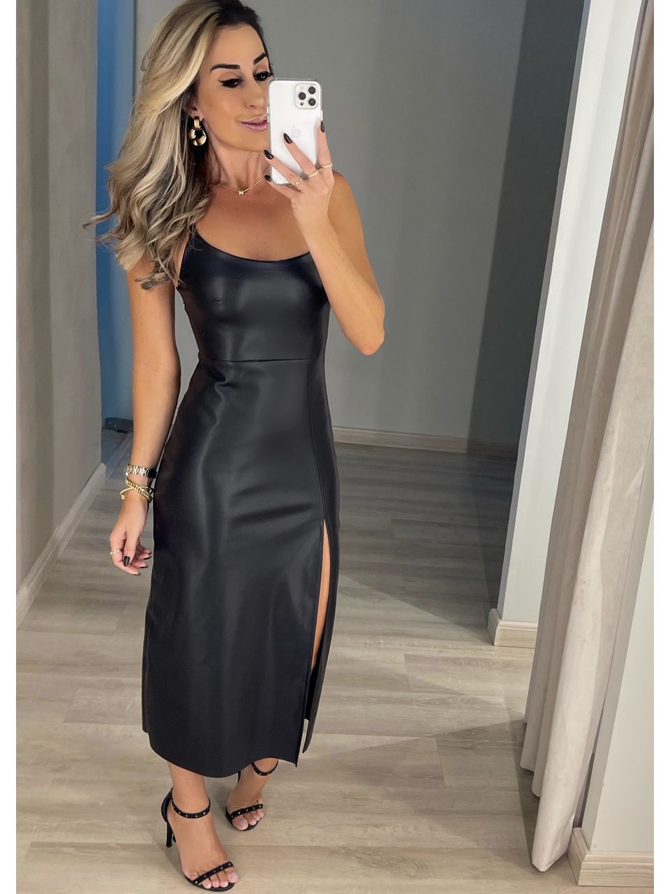 Vestido Couro Fake Madonna