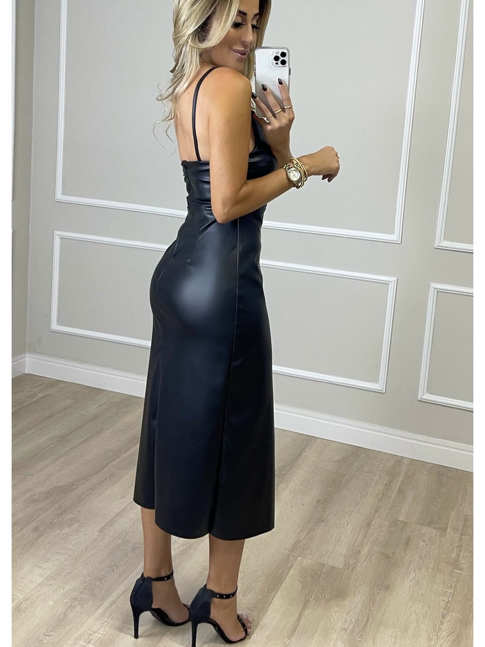 Vestido Couro Fake Madonna