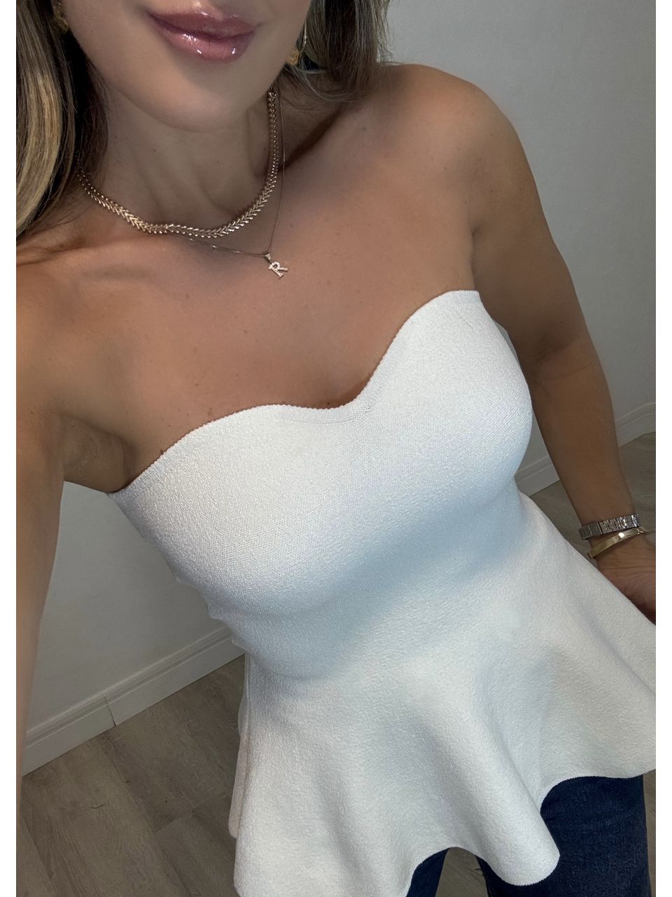 Top Tricot Tomara que Caia Peplum 