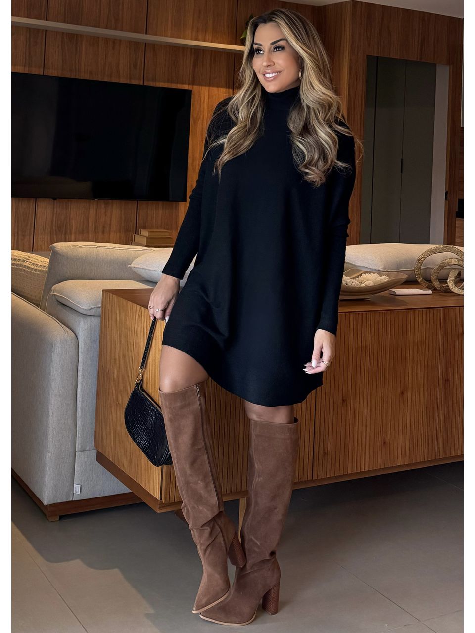 BLUSÃO MAXI GOLA ALTA - 5073 - MADONNA BASIC