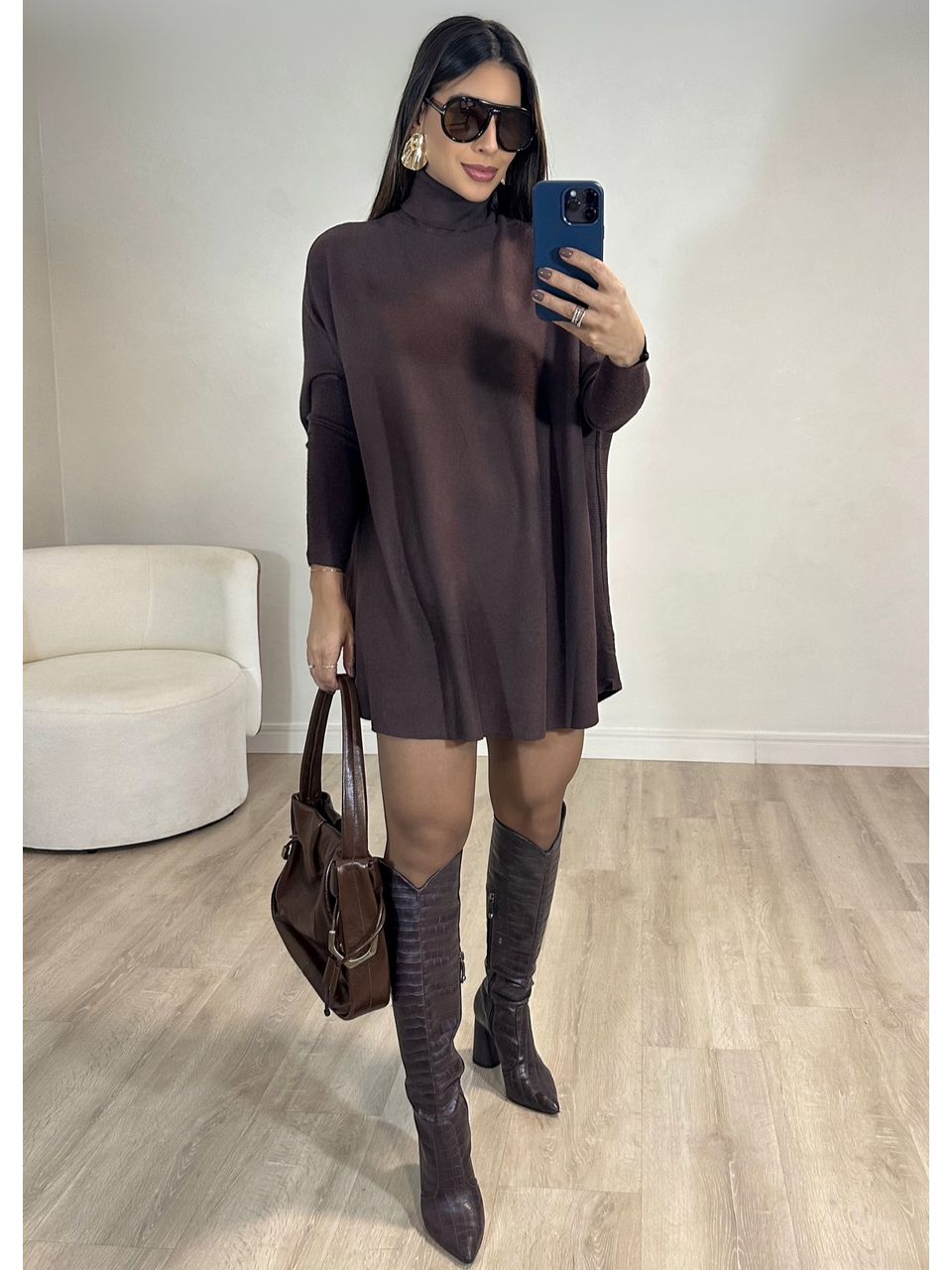 BLUSÃO MAXI GOLA ALTA - 5077 - MADONNA BASIC