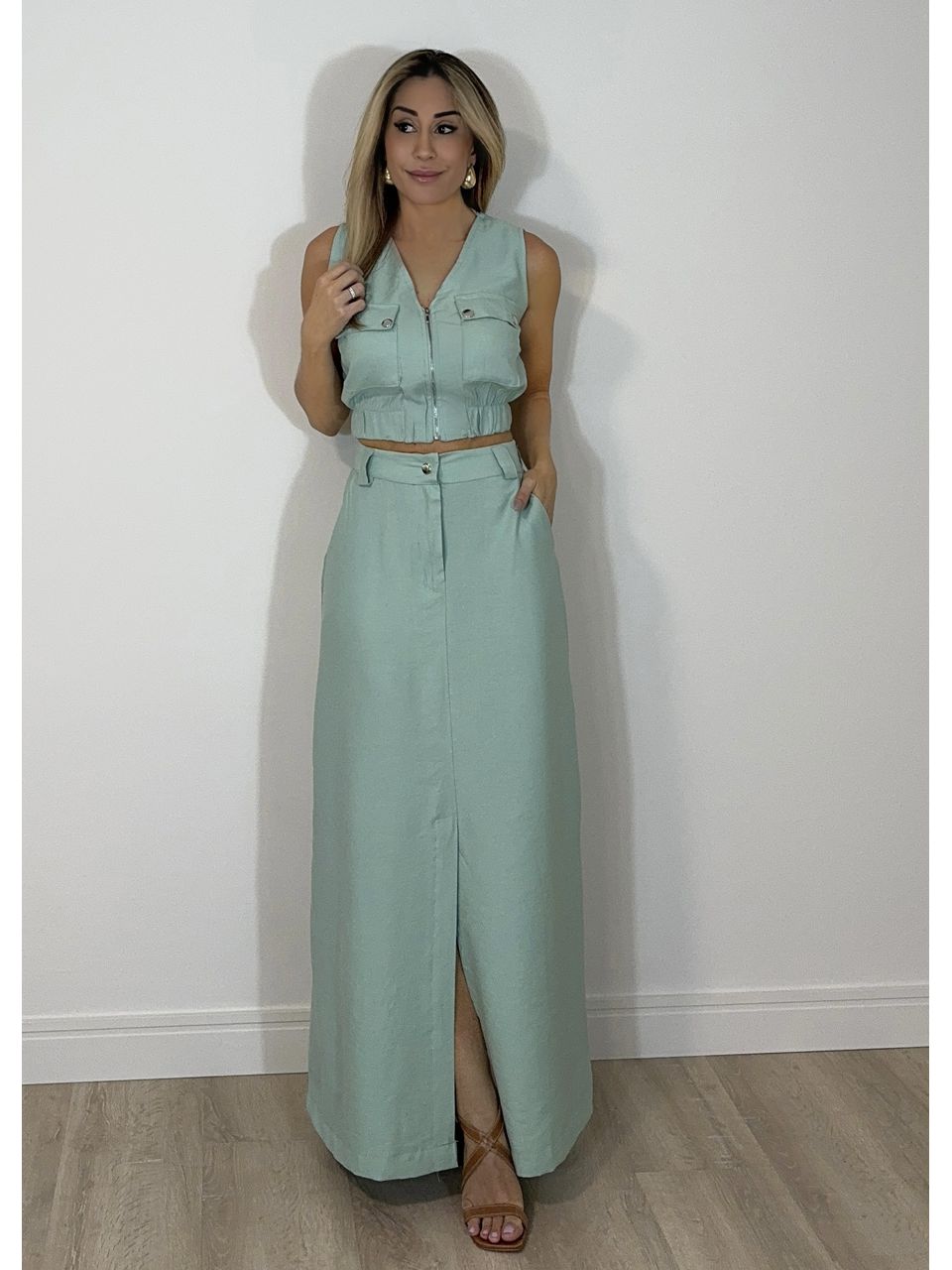 Conjunto Colete Cropped 