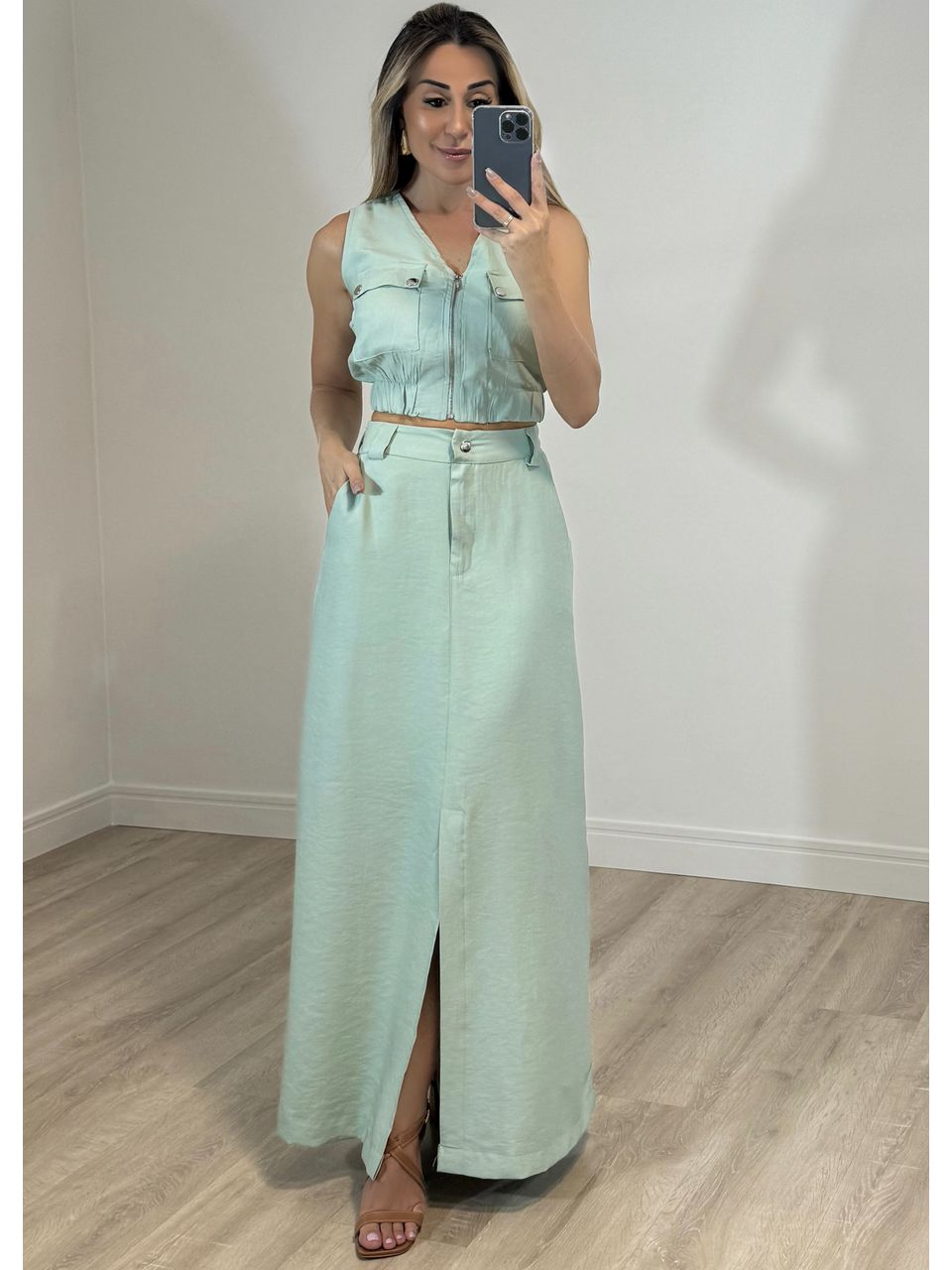 Conjunto Colete Cropped - 2082 - MADONNA BASIC