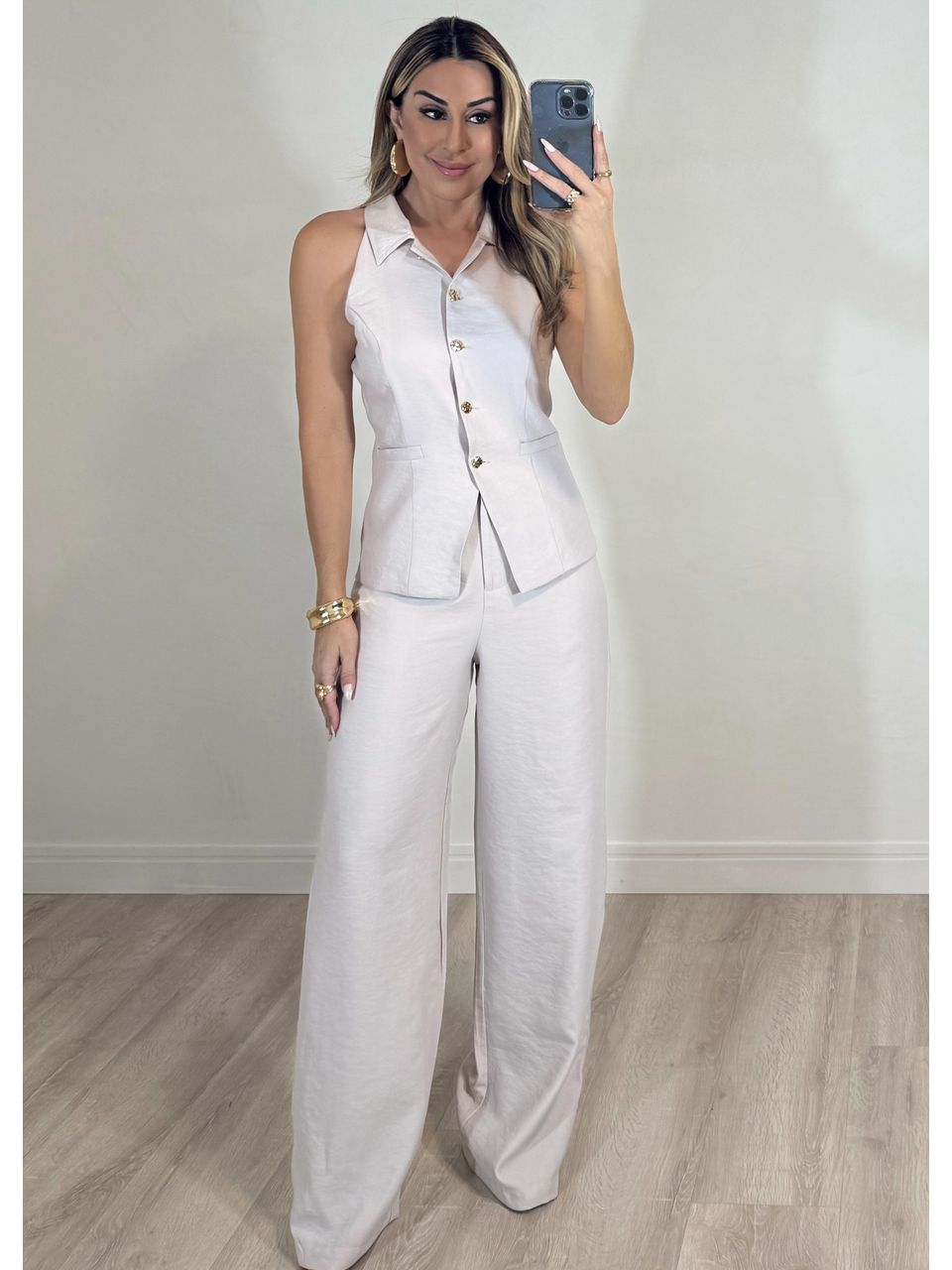 Conjunto Blusa Colete Aline - 2502 - MADONNA BASIC