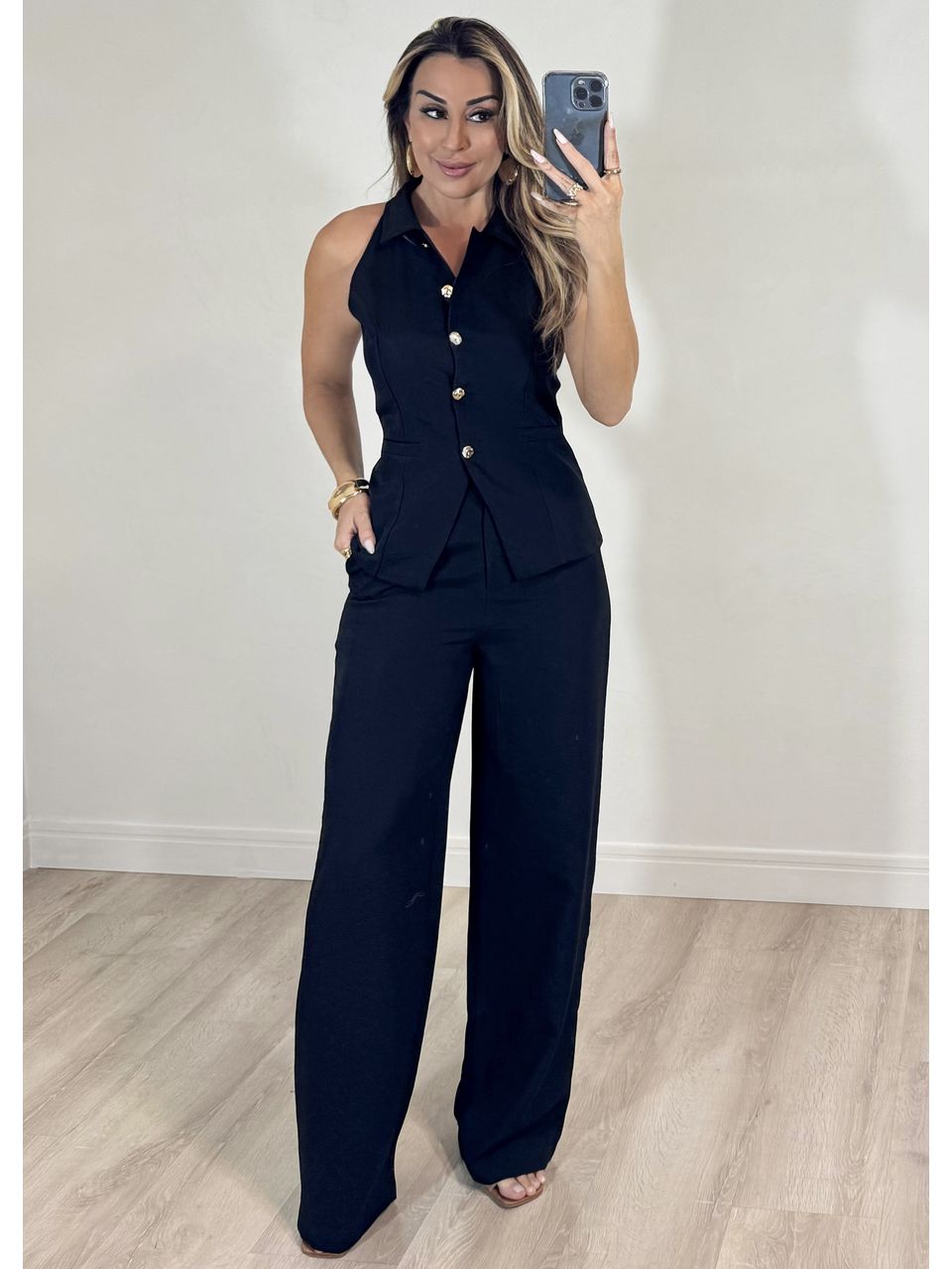 Conjunto Blusa Colete Aline - 2501 - MADONNA BASIC