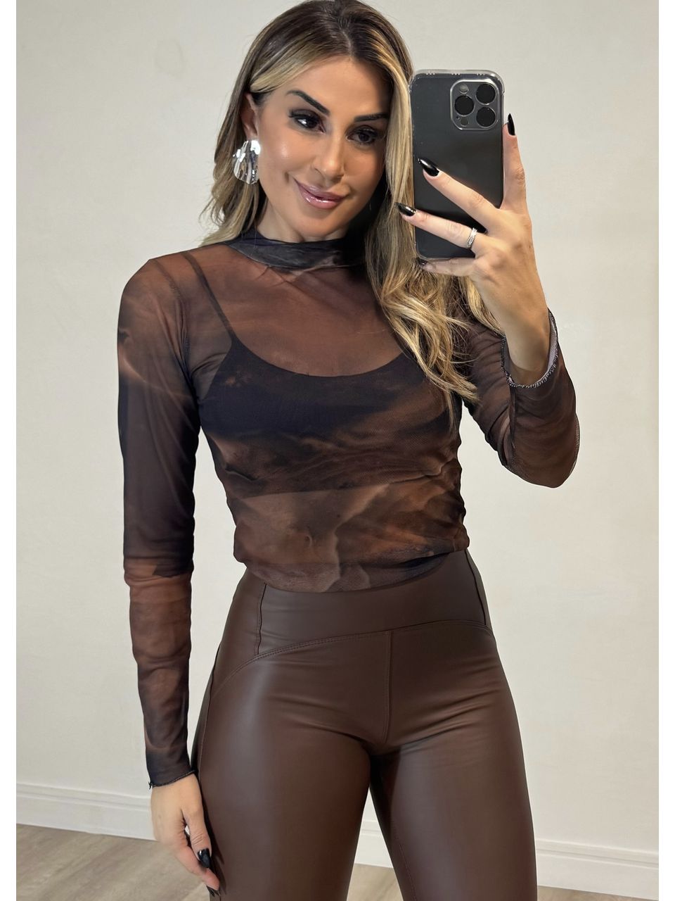 Blusa Tule Estampa Atacama - 2463 - MADONNA BASIC