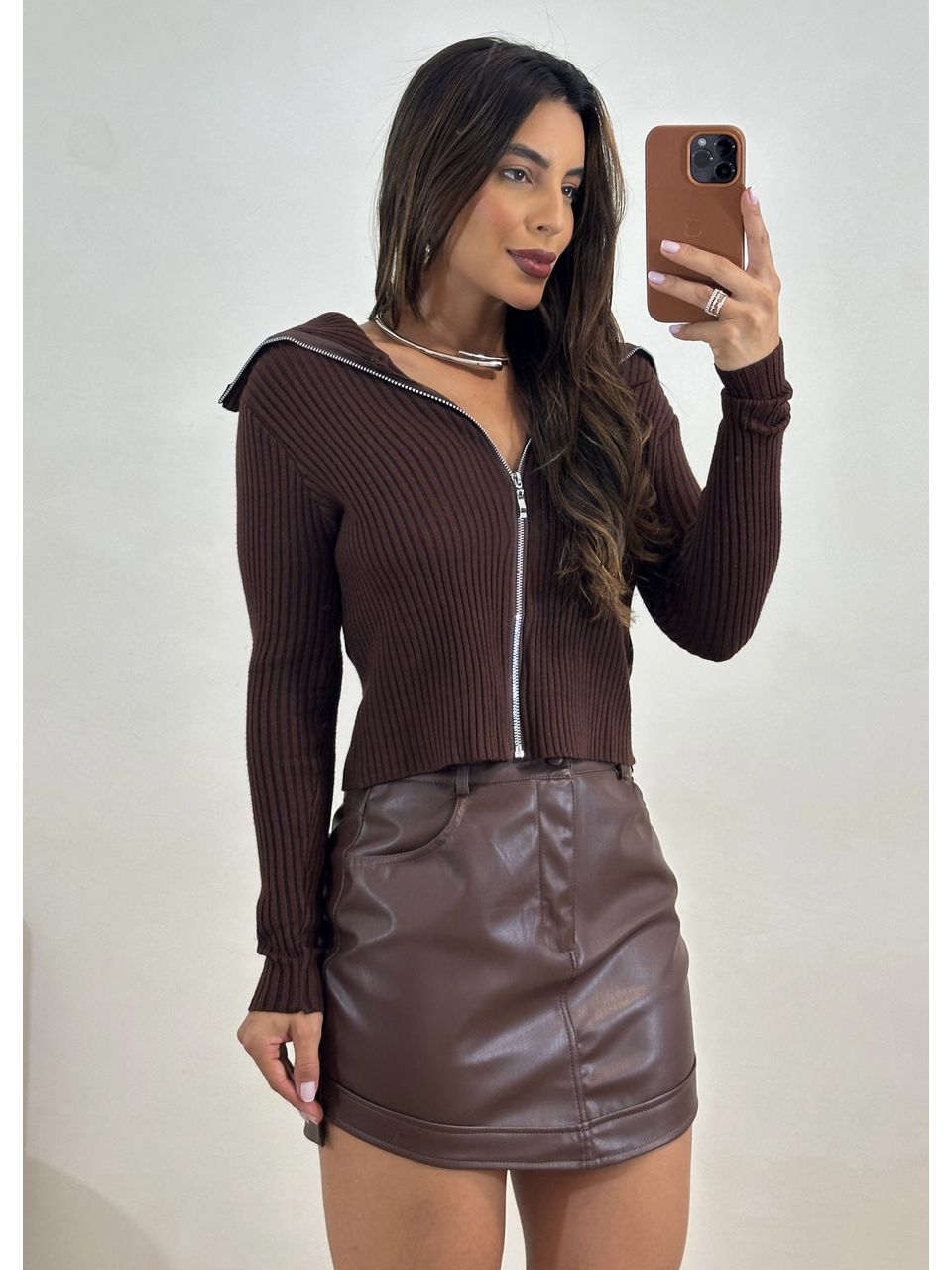 Cardigan Trico Zíper Aurora