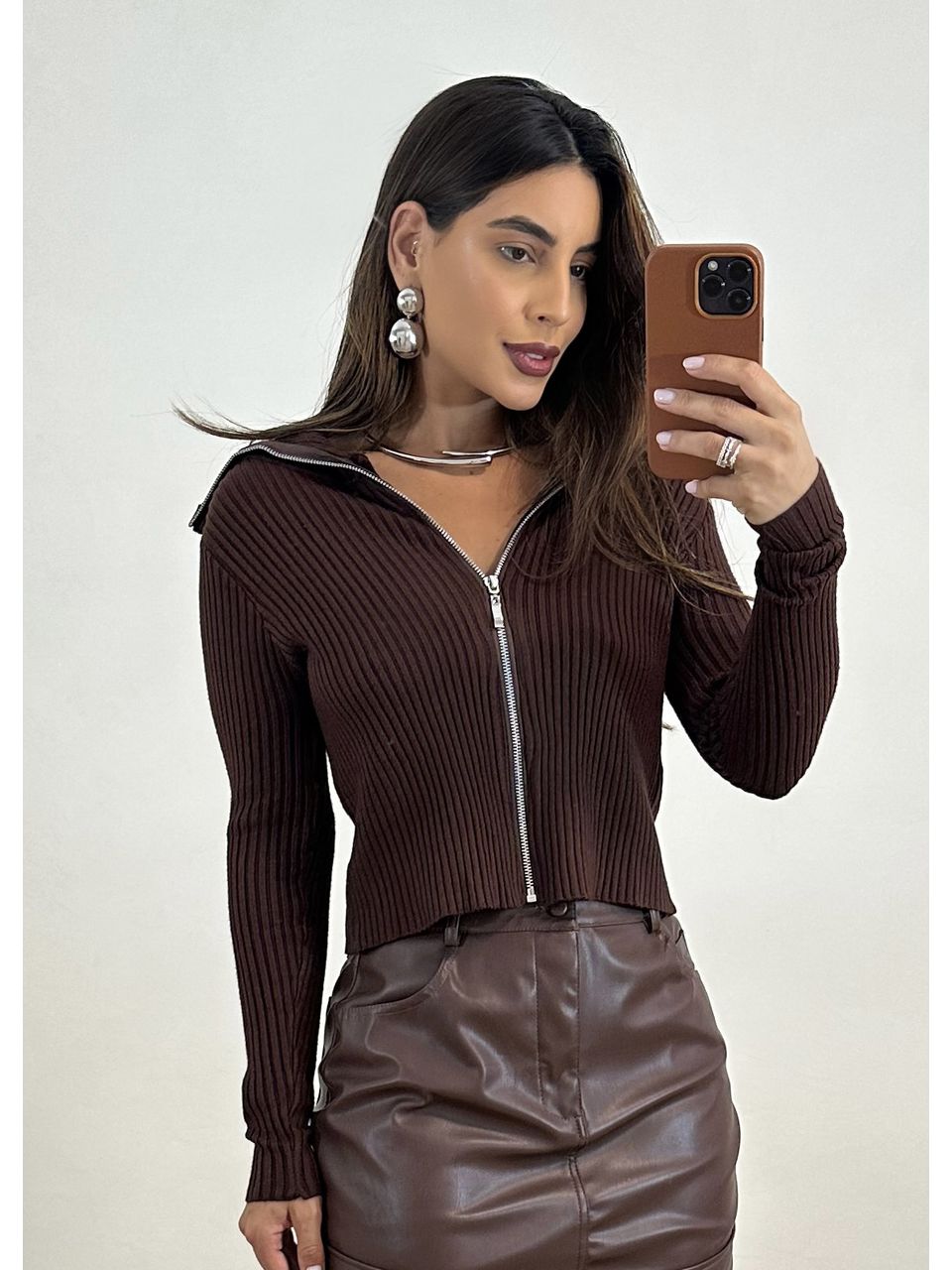 Cardigan Trico Zíper Aurora - 4183 - MADONNA BASIC