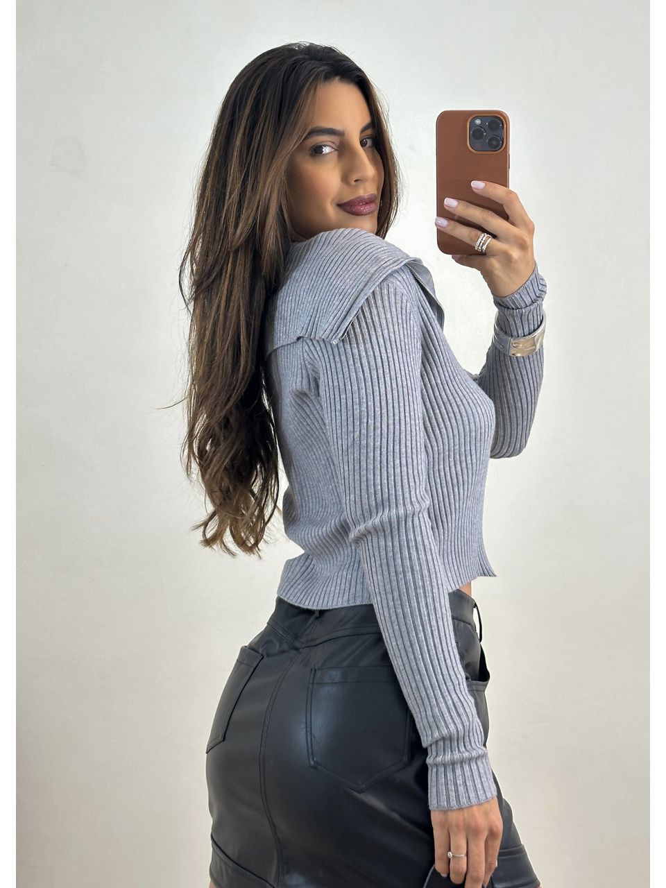 Cardigan Trico Zíper Aurora